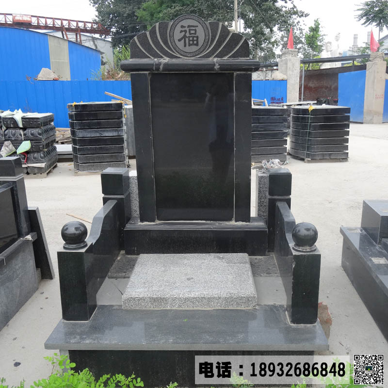 中国黑石雕墓碑造型图片,加工定做石墓碑样式-03